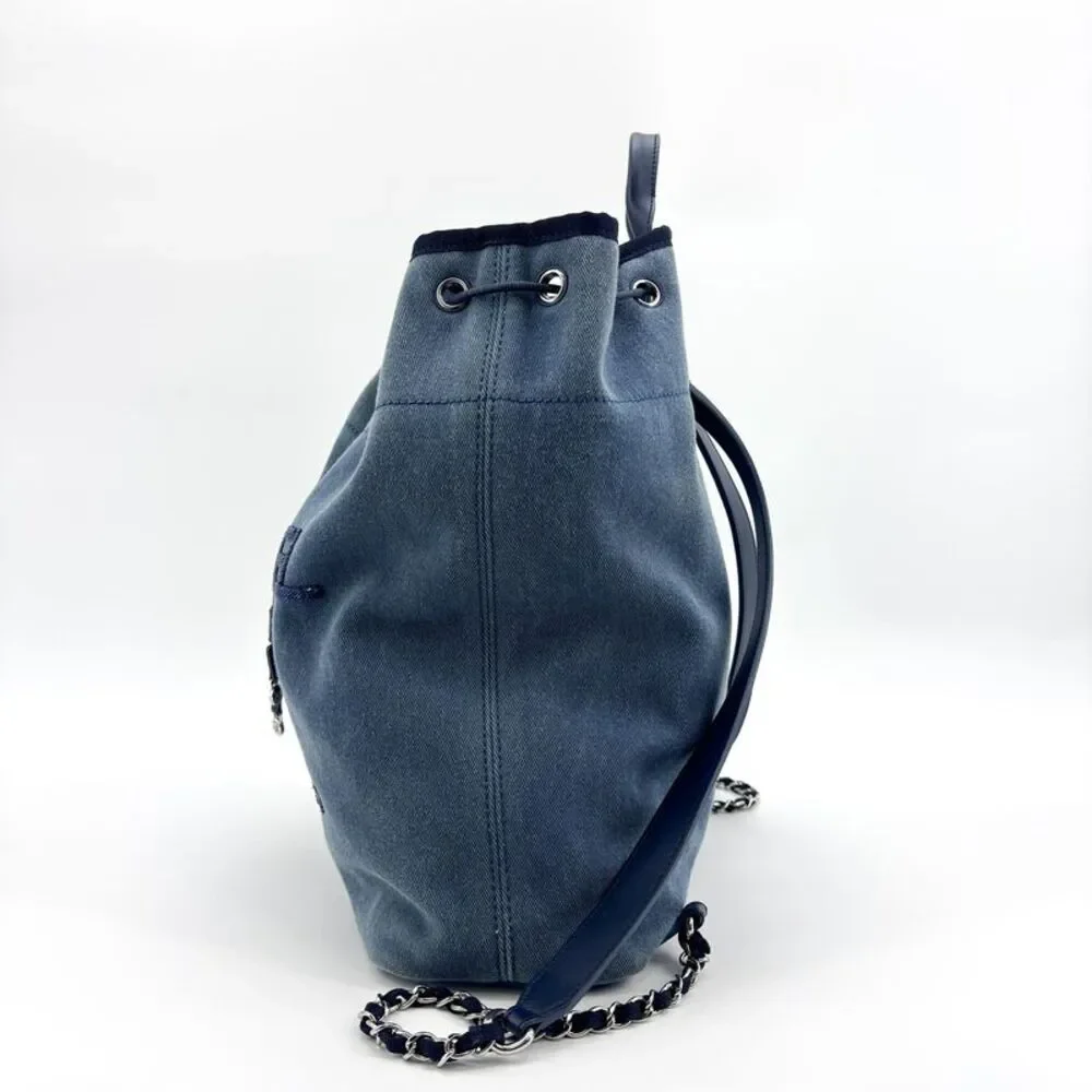 Chanel Deauville Blue Denim Square Backpack